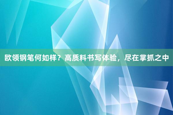 欧领钢笔何如样？高质料书写体验，尽在掌抓之中