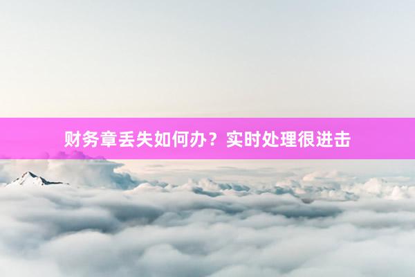 财务章丢失如何办？实时处理很进击